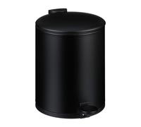 Relaxdays Pattumiera Bagno a Pedale 5 L, Cestino Secchio Interno Rimovibile e Coperchio Ammortizzato, Ferro Opaco, Nero