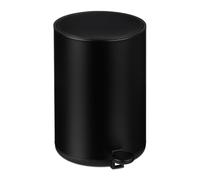 Relaxdays Pattumiera Bagno a Pedale 5 L, Cestino Secchio Interno Rimovibile e Coperchio Ammortizzato, Ferro Opaco, Nero