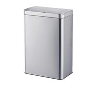 Relaxdays pattumiera con sensore da 60 L, Coperchio Automatico, Porta Sacchetti, Inox, Argento, 63×42×27 cm