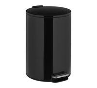 Relaxdays Pattumiera Cucina, 12 L, Cestino da Bagno, Pedale e Chiusura Soft-Close, Cesto Interno Rimovibile, Ferro, Nero, 38 x 26 x 30 cm