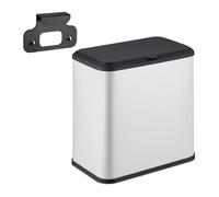 Relaxdays Pattumiera da Appendere in Cucina, Cestino 5 L, Secchio Umido Estraibile, Cesto Bagno, Ferro, Plastica, Bianco, 20% 60%