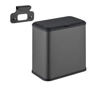 Relaxdays Pattumiera da Appendere in Cucina, Cestino 5 L, Secchio Umido Estraibile, Cesto Bagno, Ferro, Plastica, Grigio, 20% 60%