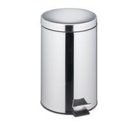 Relaxdays Pattumiera Cucina, Cestino Rifiuti 20 L, Pedale e Cestello Interno Rimovibile, Cesto Acciaio Inox, Argentato, HLP: 45x29x36 cm
