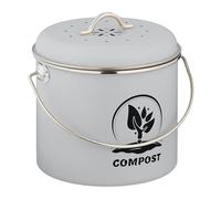 Relaxdays Pattumiera da Cucina per Umido, Cestino Organico 3,5 L, Secchio Rifiuti Compost con 2 Filtri Antiodore, Grigio