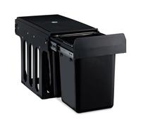 Relaxdays Pattumiera Estraibile con 2 Secchi, Bidoni Raccolta Differenziata Sotto Lavello, 2x 8 l, 35,5x25x47 cm, nero