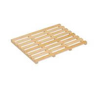 Relaxdays Pedana Doccia bambù, 66 x 50 cm, Tappetino Antiscivolo per la Vasca e la Sauna, Interno e Esterno, Naturale
