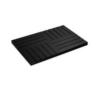 Relaxdays Pedana bambù, 61 x 40 cm, Tappetino Antiscivolo da Doccia, Vasca e Sauna, Interno e Esterno, Nero