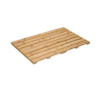 Relaxdays Pedana Doccia in bambù, 60 x 40 cm, Tappetino Antiscivolo per la Vasca e la Sauna, Interno e Esterno, Naturale
