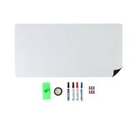 Relaxdays Pellicola per Lavagna Bianca, Altezza x Larghezza: 40 x 80 cm, 4 Penne, 6 magneti, Scatola per Penne, Nastro Adesivo, Lavagna Magnetica Bianca