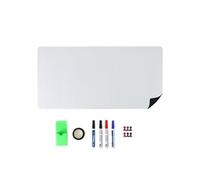 Relaxdays Pellicola per Lavagna Bianca, Altezza x Larghezza: 50 x 100 cm, 4 Penne, 6 magneti, Scatola per Penne, Nastro Adesivo, Lavagna Magnetica Bianca