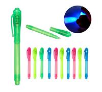 relaxdays Penna Magica, Set da 12 Penne, con Inchiostro Invisibile, Gadget Spia, Scritte Segrete, Plastica, 4 Colori