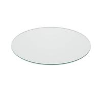 Relaxdays Piano Vetro Temperato Tavolo Rotondo da Ø 80 cm, 8 mm, ESG, Lastra per Camino a Legna, Trasparente