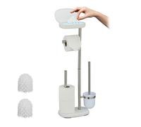 Relaxdays Piantana da WC con scopino e portarotoli