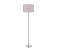 Relaxdays Lampada da Terra con Paralume, Stelo Cromato, Attacco E27, Ø 40 cm, Piantana da Pavimento, 148,5 cm, Rosa