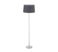 Relaxdays Lampada da Terra con Paralume, Stelo Cromato, Attacco E27, Ø 40 cm, Piantana da Pavimento, 148,5 cm, Grigio