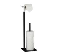 Relaxdays Piantana nera portacarta igienica