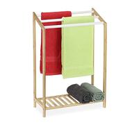 Piantana porta asciugamani in bambù Stendibiancheria verticale 3 aste Compatto