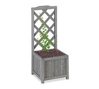 relaxdays Piante con Graticolato, Impermeabile, in Legno, per Balcone Giardino Vaso 20 l e Griglia 90 cm, Grigio, m