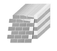 Relaxdays Piastrelle adesive 20 pz 30x30 cm 3D, tagliabili, Grigio Bagno/Cucina