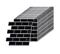 Relaxdays Piastrelle adesive 30x30 cm, Bagno & Cucina, 3D, tagliabili, Nero (20 pz)