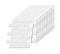 Relaxdays Piastrelle adesive Bagno e Cucina, 20 pz, 30x30 cm, tagliabili, Bianco