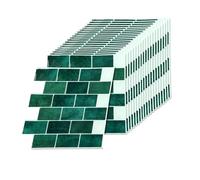 Relaxdays Piastrelle autoadesive 20 pz, Bagno & Cucina, 30x30, Verde Scuro | Adesivi per 3D, PU, verde
