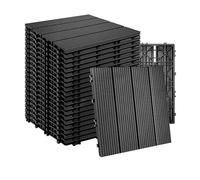 Relaxdays Piastrelle WPC 22 pz, Effetto Legno, a clic, 30x30 cm, 2 m², Antracite