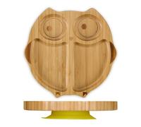 Piatto Ventosa Svezzamento Bambini 4 Scomparti Bamboo Pappa Neonati Design Gufo