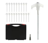 Relaxdays Picchetti a vite in valigetta, set 20 pz