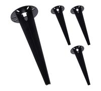 Relaxdays - Picchetti da terra per lampade da giardino, set da 4, nero
