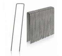Relaxdays Picchetti per il Terreno, Set da 50, Estremità Smussate, Telo Antiradice, L: 15 cm, Ø: 3 mm, Acciaio, Argento