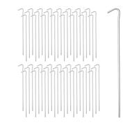 Relaxdays Picchetti per Tenda da Campeggio, Set da 100, Ancoraggio su Terreni Morbidi e Duri, L: 22 cm, Argentato, Acciaio