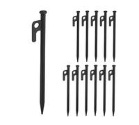 Relaxdays Picchetti per Tenda da Campeggio, Set da 12, Pioli Ancoraggio su Terreni Duri, Acciaio Zincato, L: 20 cm, Nero