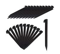 Relaxdays Picchetti, Set 64 Punteruoli, per Terreni Sabbiosi e Soffici, Chiodi 31 cm ca. di Lunghezza, Plastica, Nero