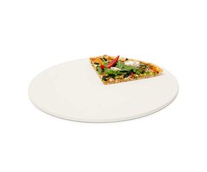 Relaxdays Pietra Ollare per Pizza, Cordierite Rotonda, Diametro 33 cm, Accessorio per Forno e Grill, Refrattaria, Beige
