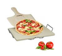 Relaxdays Pietra refrattaria per pizza 1,5 cm set