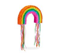 Relaxdays Pignatta a Forma di Arcobaleno, da Riempire, per Feste di Compleanno dei Bambini, da Appendere, in Carta, Grande, Colorata