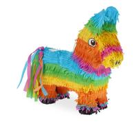 Relaxdays Pignatta, Pentolaccia a Forma d'Asino, Arcobaleno, da Appendere, Riempire e Colpire, HLP 38x35x12 cm, Colorato, Cartone