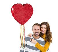 Pignatta a forma di cuore rossa per matrimoni, da riempire, per bambini e adulti