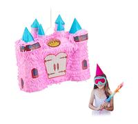 Relaxdays Pignatta Castello, Pentolaccia Fiabesca da Riempire, Compleanni & Eventi a Tema Principesco, Appendere, rosa