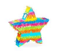 Relaxdays Pignatta Stella da Riempire, Set di Accessori, Asta, Maschera Feste Compleanno, Stellina da Colpire, Colorata