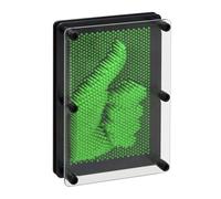 Relaxdays Pin Art 3D, Board Pins per Sculture, Pinpressions, Gioco con i Chiodini Modellanti, H x L: 13x18 cm, Verde