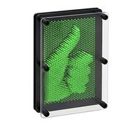 Relaxdays Pin Art 3D, Board Pins per Sculture, Pinpressions, Gioco con i Chiodini Modellanti, H x L: 13x18 cm, Verde