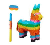 Relaxdays Set pinata asino con bastone e maschera
