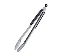 Relaxdays Pinza da Barbecue, Acciaio Inox e Manico in Legno, Argentato Nero | Accessori Griglia e Cucina, Lunga 38 cm