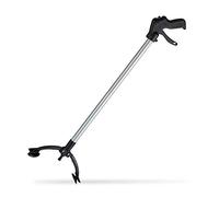 relaxdays Pinza Raccogli Oggetti, Braccio Prensile, Aiuto Mobilità Anziani e Disabili, Alluminio, 88 cm, Argento/Nero