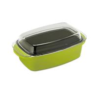 Relaxdays Pirofila da Forno, Teglia con Coperchio in Vetro, Casseruola, per Lavastoviglie, Rostiera in Alluminio, Verde
