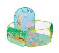 Relaxdays Piscina di Palline con Canestro & 50 Pallette, Vasca Pop Up Esagonali, Box per Bambini, Cameretta, Colorato