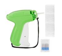 Relaxdays Pistola Etichettatrice, con 5 Aghi di Riserva e 5000 fili, Prezzatrice Sparafili per Negozio, Verde Bianca