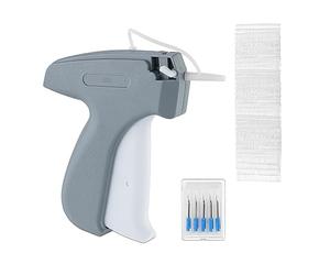 Relaxdays Pistola Etichettatrice per Indumenti, Prezzatrice Sparafili con 5 Aghi di Riserva e 5000 Fili, Verde Bianco